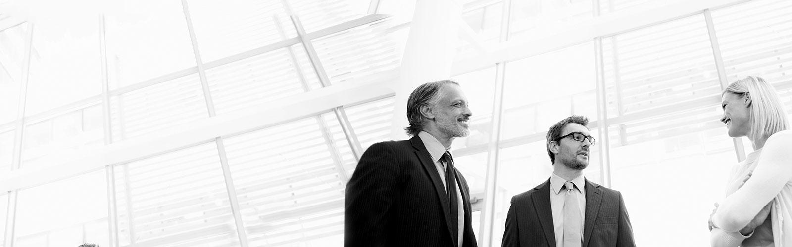 business peers talking